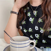 Camiseta de punto floral estilo cottagecore